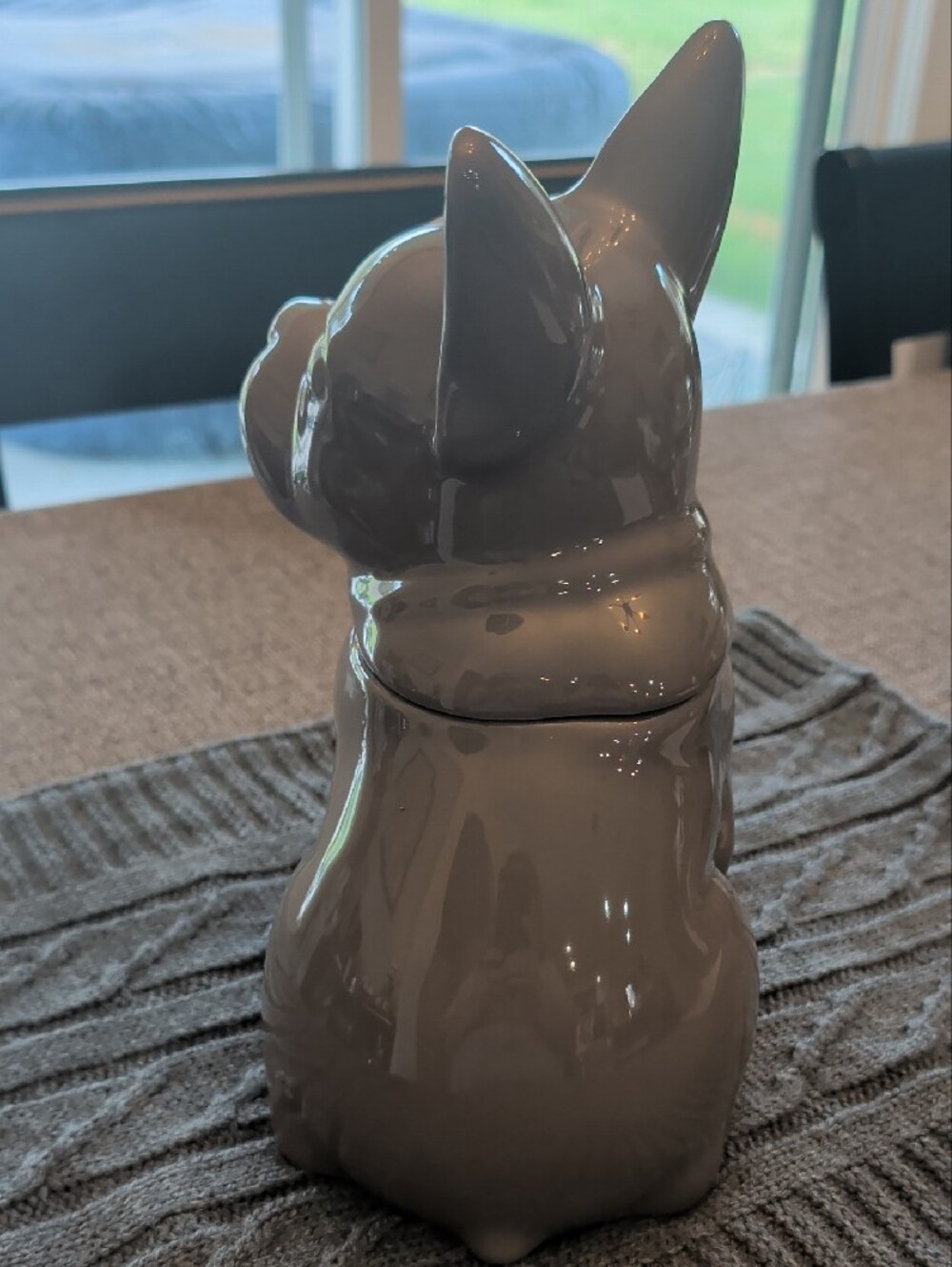Threshold French Bulldog Cookie/Dog Treat Jar Taupe Grey - Picture 5 of 5